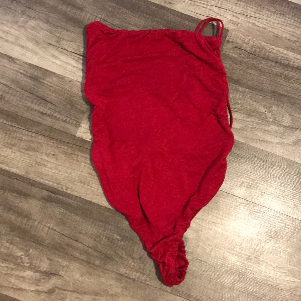 Strappy Red Bodysuit